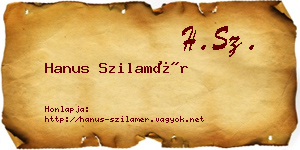 Hanus Szilamér névjegykártya